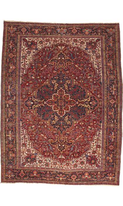 12 x 16 Antique Persian Heriz Rug 74680