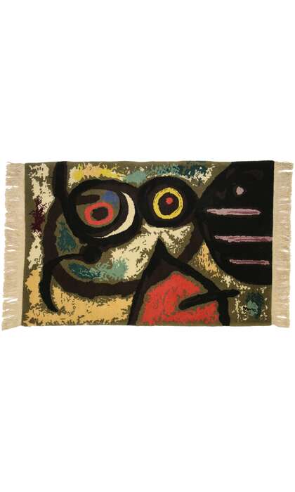 2 x 3 Vintage Joan Miro Tapestry Pictorial Rug 77099