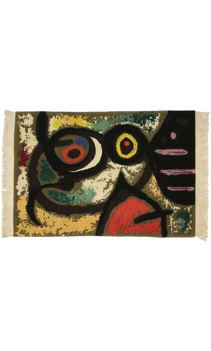 2 x 3 Vintage Joan Miro Tapestry Pictorial Rug 77100