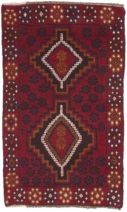 3 x 5 Vintage Afghan Baluch Rug 78631