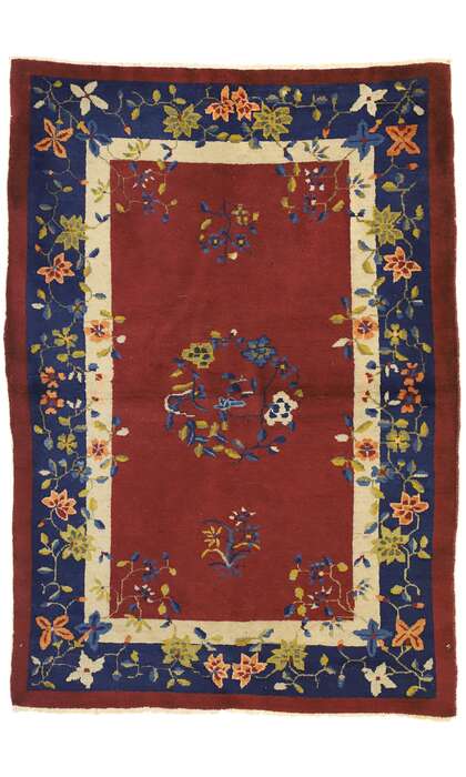 4 x 6 Antique Chinese Art Deco Rug 72233