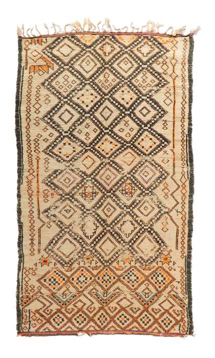 6 x 10 Vintage Moroccan Beni Ourain Rug 21367