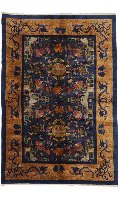 6 x 9 Antique Chinese Art Deco Rug 21679