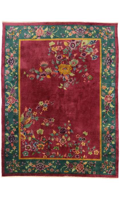 9 x 12 Antique Chinese Art Deco Rug 77454