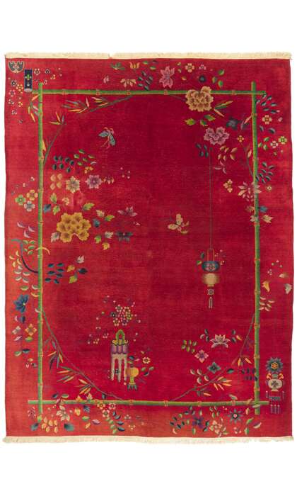 9 x 12 Antique Chinese Art Deco Rug 78314