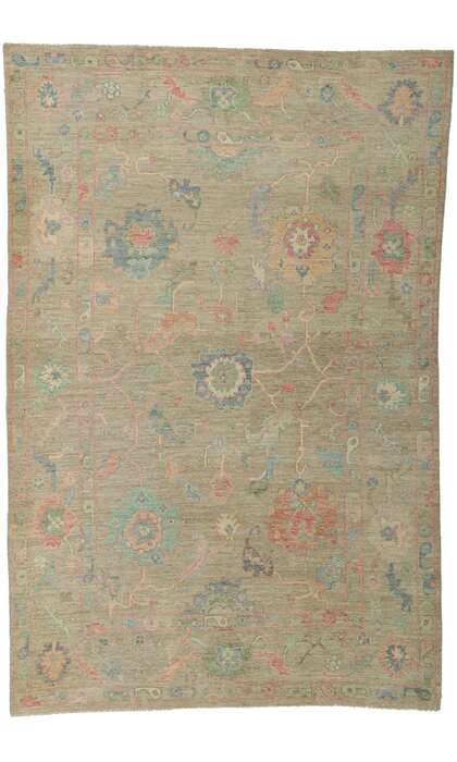 6 x 9 Colorful Oushak Rug 80891