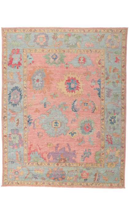 8 x 10 Colorful Oushak Rug 80959