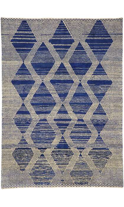 10 x 14 Large Blue Moroccan Area Rug 80563
