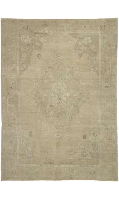 6 x 9 Vintage Muted Oushak Rug 52486