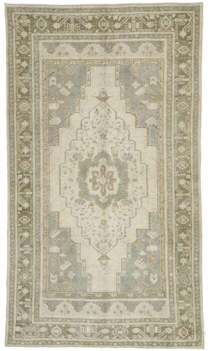 4 x 7 Vintage Neutral Oushak Rug 52440