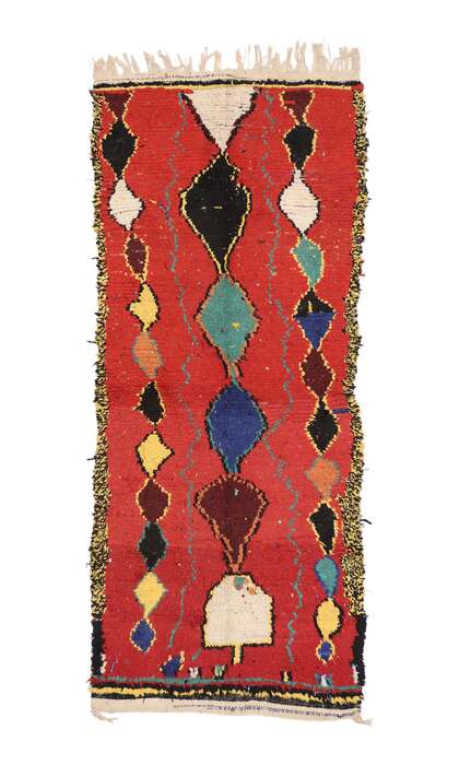 3 x 8 Vintage Red Moroccan Rug 74809