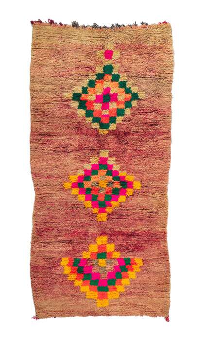 4 x 9 Vintage Pink Boujad Moroccan Rug 21439