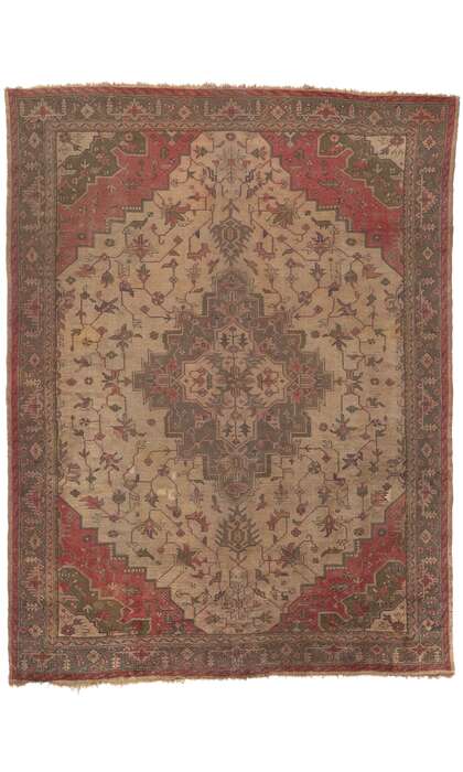 9 x 12 Antique Turkish Serapi Rug 77735