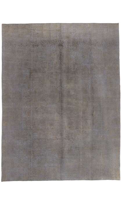 9 x 12 Vintage Turkish Gray Overdyed Rug 60618