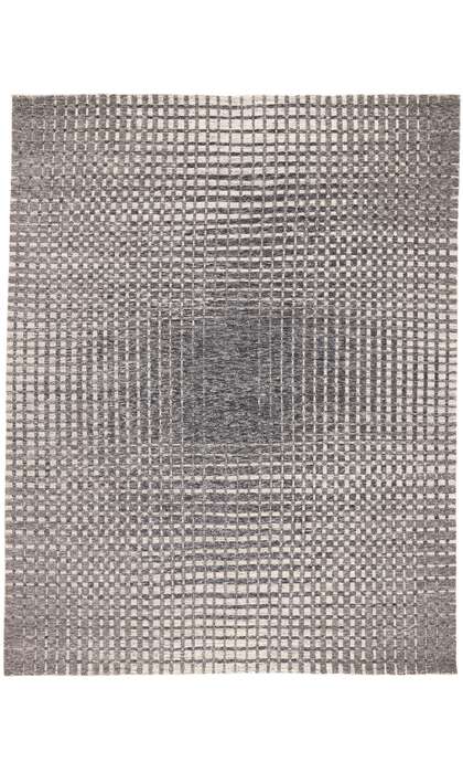 9 x 12 Modern Gray Geometric High-Low Rug 30979