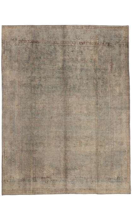 10 x 13 Vintage Neutral Overdyed Rug 60611