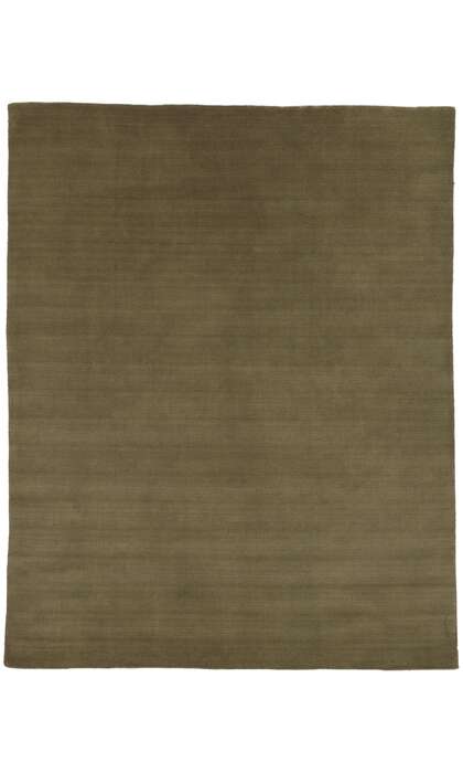 7 x 9 Solid Olive Green Modern Rug 30998