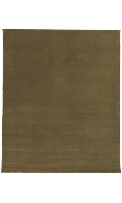 8 x 10 Solid Olive Green Modern Rug 30999