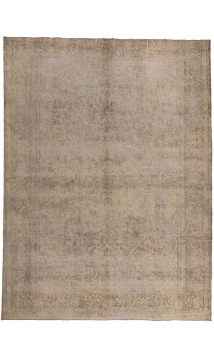 10 x 13 Neutral Turkish Overdyed Rug 60609