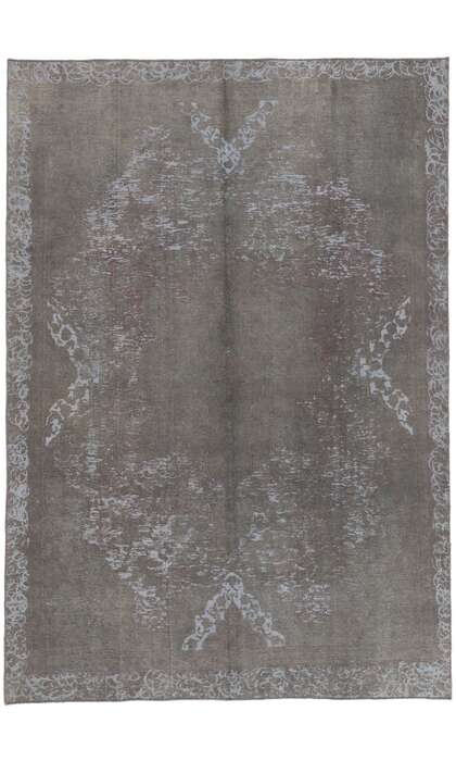 8 x 12 Vintage Turkish Gray Overdyed Rug 60603