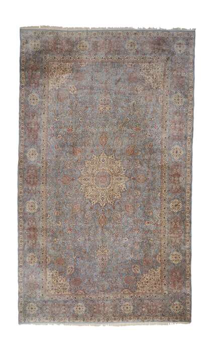 14 x 23 Vintage Persian Kerman Rug 76599