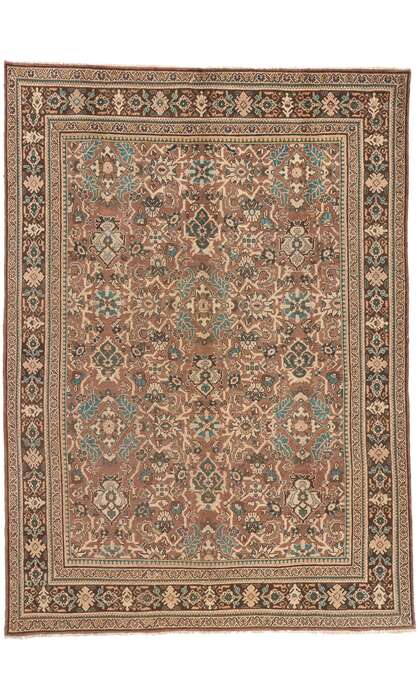 9 x 13 Vintage Brown Persian Mahal Rug 76313