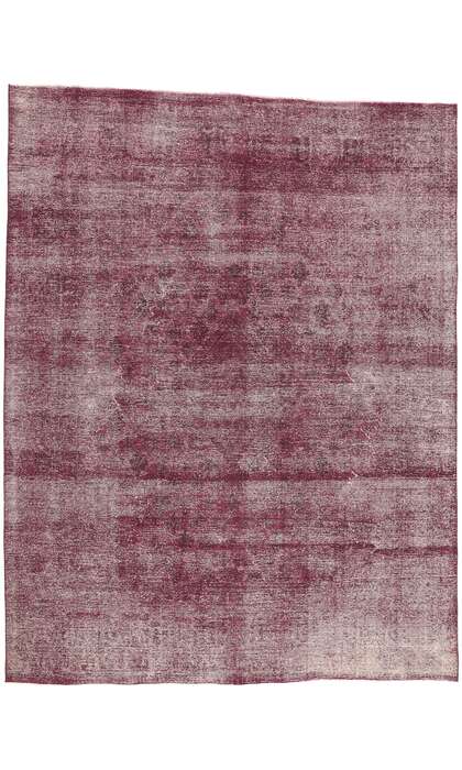 10 x 13 Vintage Turkish Burgundy Overdyed Rug 60696