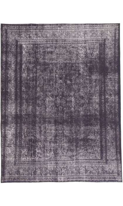 9 x 12 Vintage Turkish Aubergine Overdyed Rug 60692