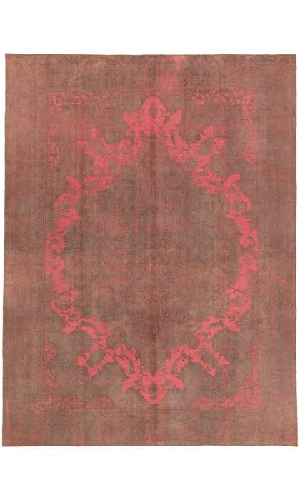 9 x 12 Vintage Turkish Hot Pink Overdyed Rug 60767