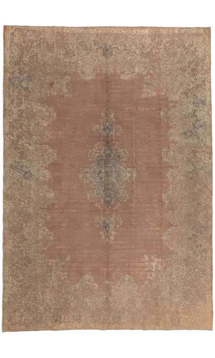 9 x 14 Vintage Turkish Neutral Overdyed Rug 60619