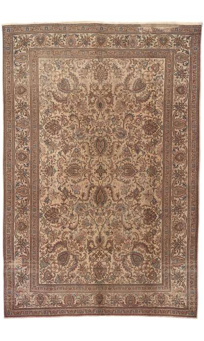 8 x 12 Vintage Persian Tabriz Rug Earth-Tone Colors 76734