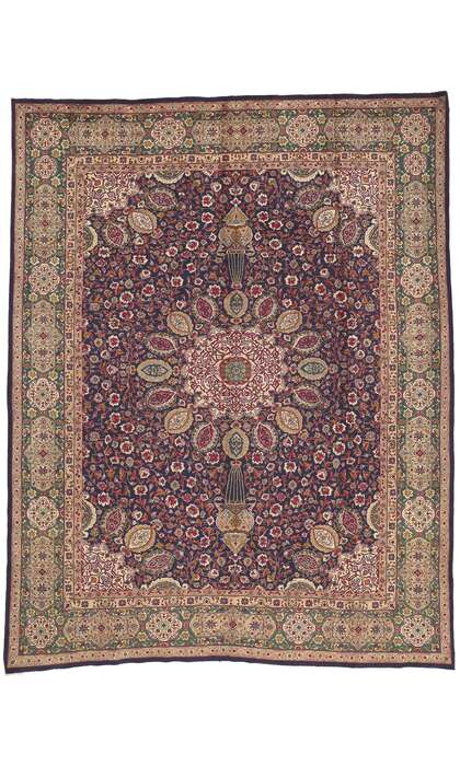 10 x 13 Vintage Persian Tabriz Rug 60714