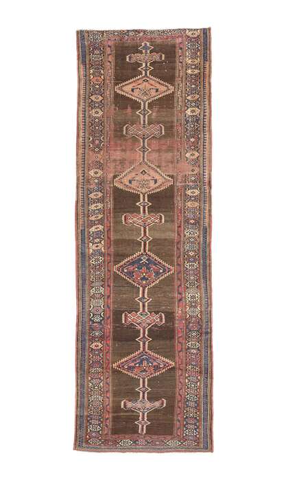 4 x 13 Antique Brown Persian Sarab Rug 61262