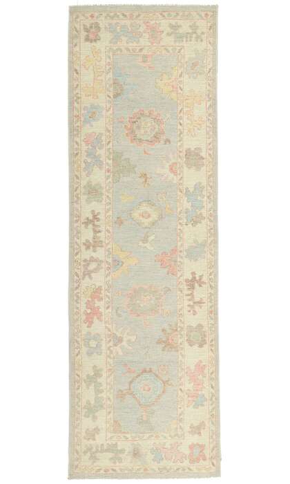 3 x 9 Colorful Oushak Runner 80868