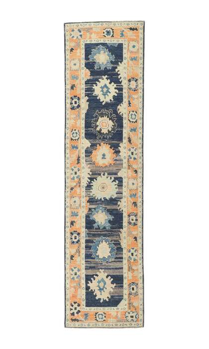 2 x 9 Colorful Oushak Rug Modern Runner 80830