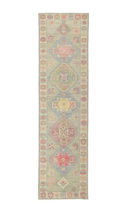 3 x 10 Colorful Oushak Runner 80834