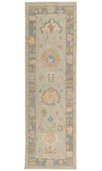 3 x 10 Colorful Oushak Runner 80867