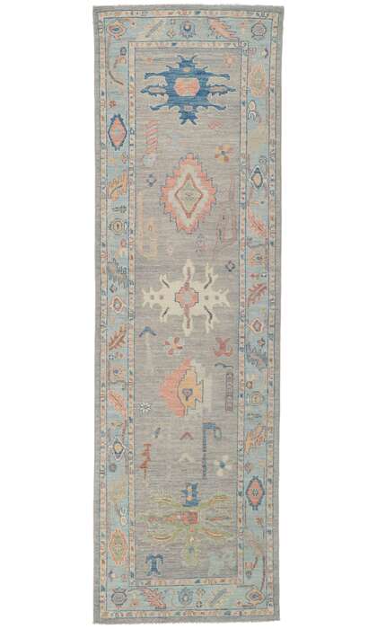 3 x 10 Colorful Oushak Runner 80858