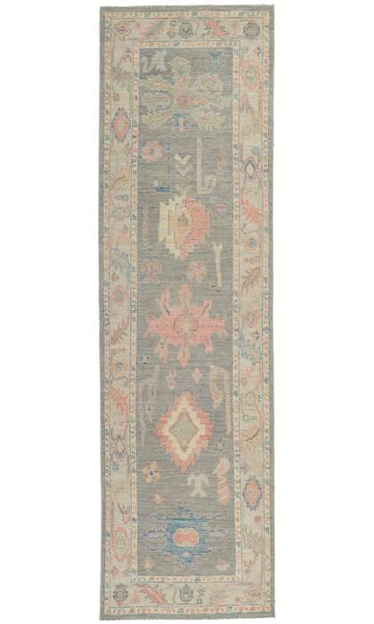 3 x 10 Colorful Oushak Runner 80864