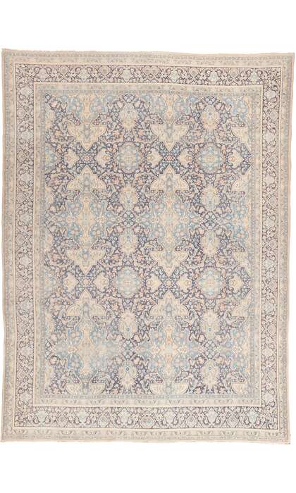 9 x 13 Antique Blue Persian Kerman Rug 53631