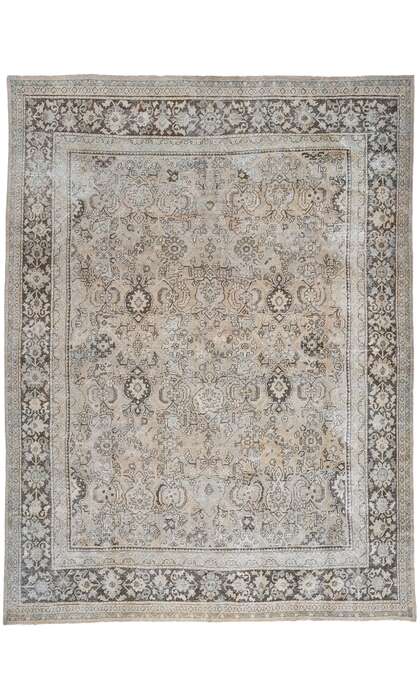9 x 13 Muted Antique-Worn Persian Mahal Rug 61278