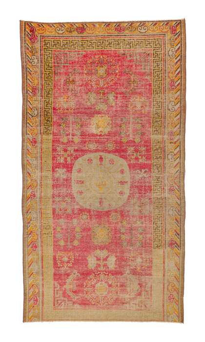 5 x 9 Worn-In Vintage Khotan Turkish Rug 53710
