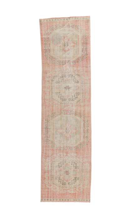 3 x 9 Antique-Worn Turkish Oushak Runner 53786