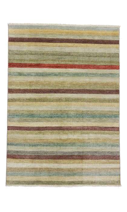 6 x 9 Transitional Striped Indian Rug 30282