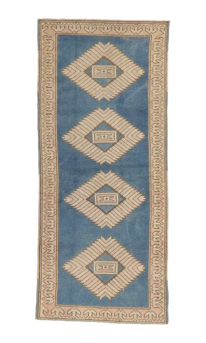 3 x 6 Vintage Blue Oushak Turkish Rug 53721