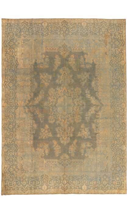 9 x 13 Vintage Turkish Gold Overdyed Rug 60783