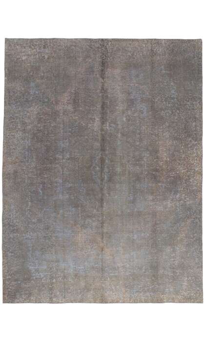 9 x 12 Vintage Turkish Gray Overdyed Rug 60607