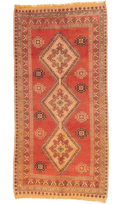 5 x 10 Vintage Red-Orange Moroccan Rug 20211