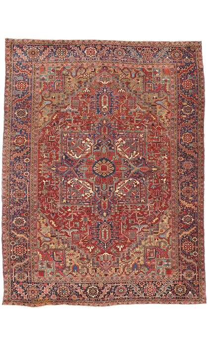 9 x 12 Vintage Persian Heriz Rug 78607