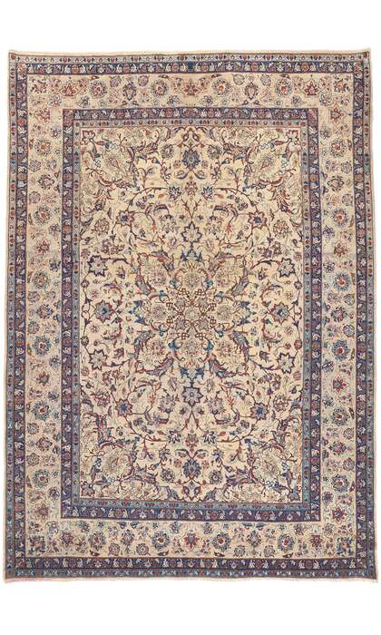 10 x 14 Vintage Persian Yazd Rug 76490